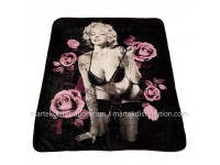 Couverture Marilyn Monroe Rose Mauve en peluche